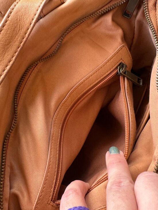 Tan Leather Backpack with Tablet Sleeve Aspen main image 14